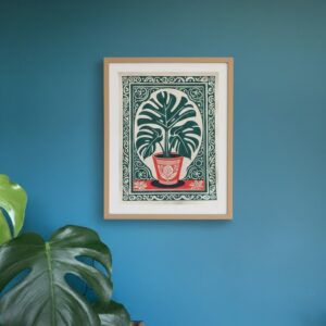 affiche-monstera-vintage-decoration-retro-plante-60x40