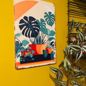 plaque décorative jungle urbaine vintage